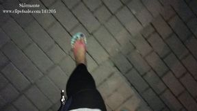 Late night ride in pink flip flops (Mp4)