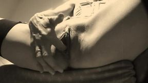 Artistic solo play pussy massage