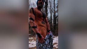 Thane Rivers Flexing And Stroking His Throbbing Cock!