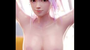 Honoka Showing and Flexing Boobs