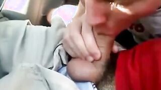 Backseat Blowjob and Cum Swallow