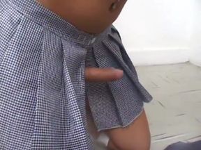 Horny stud slides his hard cock into t-girls ass
