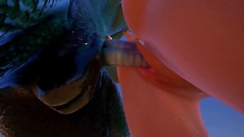 Busty Japanese girl gets fucked by Godzilla (3D animation)