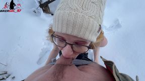 Romantic Snow Hike Ends in Hard Doggy and Facial!