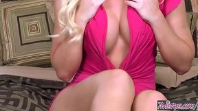 Skinny Solo Orgasm: Angela Sommers' Bra-Busting Masturbation