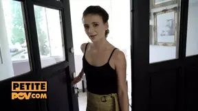 Petite brunette influencer rides cock and takes a facial