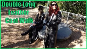 Double leather coat walk