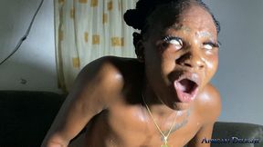 slut from the hood pisses while fucking and eats his cum