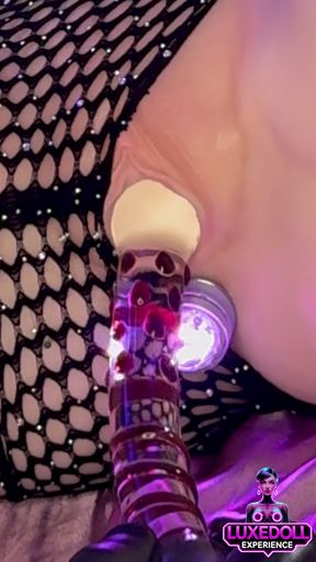 Cyber Experience with Real Doll in 4K POV: LED Toys and Glass in Ultra Realistic Scene