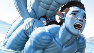 Jake Sully Takes Yam-sized Navi Hard-on - Grubby Internal ejaculation Avatar Queer