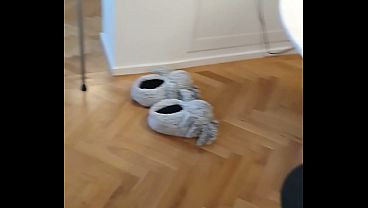 BTS Tease Fest: Candie Cross'_ Skinny Spinner Try-On Turns into Cock Craving &amp_ Raw Pounding Session