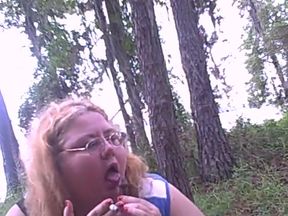 My Gf and I smoke, spit  on a rubber cock and do smack talk