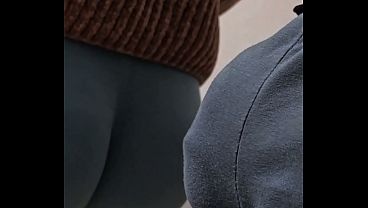 Dirty Stranger Rub His Dick On Random Girl'_s Ass In Subway Train and fill her Tights With CUM