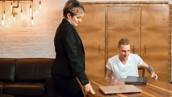 Russian tutor dominates young man with her mature skills