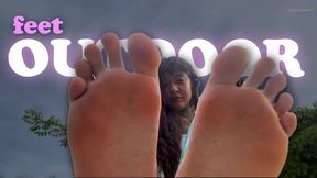 I let you see my feet rubbing and pressing against the grass