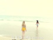 BAEB Lesbians 4th of july clam bumping with Chloe Scott and Whitney Wright