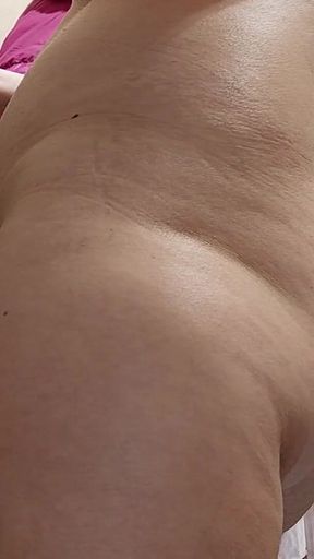 Thrilling moment from &quot;Naughty sexy milf tries on naked clothes. Latina hairy pussy tries on clothes in bed.&quot;