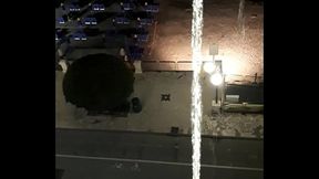 I piss out the window with my hard cock