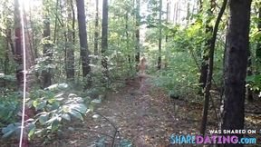 Redhead Amateur Shows Off Her Big Booty in the Forest