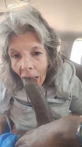 Grey haired Granny Gives BBC a Gumjob