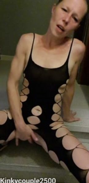 Hot milf in sexy outfit masturbating