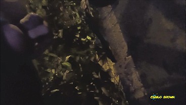 Peeing and Jerking my big uncut latino cock outdoors in public until I shoot a nice thick cum load and taste it