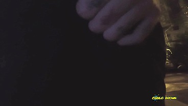 Peeing and Jerking my big uncut latino cock outdoors in public until I shoot a nice thick cum load and taste it