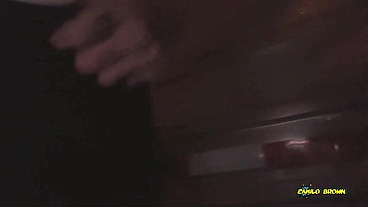 Peeing and Jerking my big uncut latino cock outdoors in public until I shoot a nice thick cum load and taste it