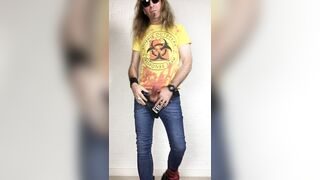 Longhairdude LongHair Lengthy Hair Stud Zombie Reaction in SprayOn skinnies and Vow Footwear