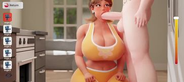 Debbie Gives Eden a Blowjob in the Kitchen