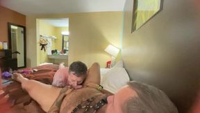 Real amateur bi threesome. Bi Couple and 7”FWB exchange oral in motel to unwind after hours long orgy.