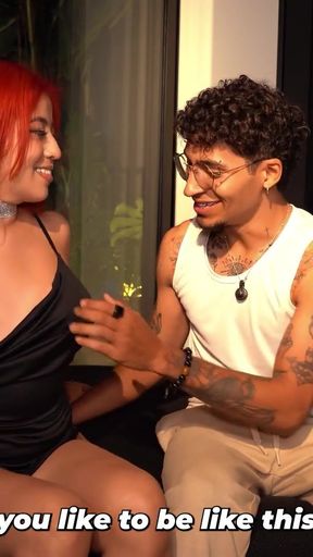 BISEXUAL THREESOME! - My friend and her boyfriend know how to entertain me   Clip 1