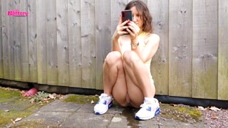 Real wife pee in public