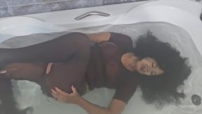Underwater in the bathtub, hair washing end game