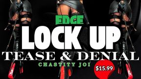 Edge 3 Times Then LOCK UP for Goddess! Leather Tease & Denial Chastity JOI