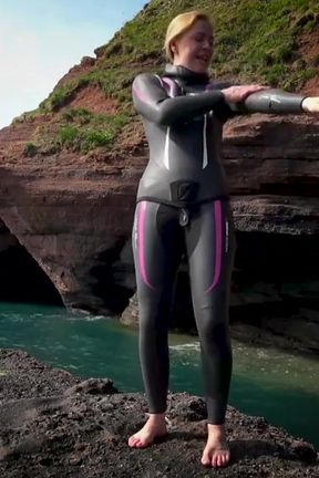 Diving in My Shiny Two-piece Wetsuit