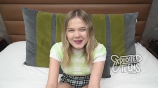 She is blonde she is 85 lbs and she loves sucking cock