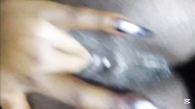 My boyfriend's friend fucked my ebony wet pussy until i squirted on his bbc