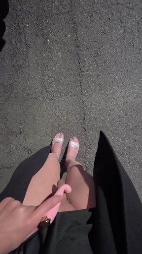 Shemale Ting Xuan Masturbates Outdoors with Love Egg