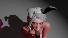 white bunny blowjob