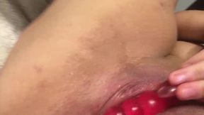 Daddie's girl squirts and masturbates with toys
