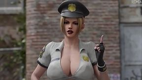 [DeadOrAlive] - Officer Rachel Blowjob - [Animation by Redmoa]