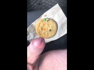 Risky Vehicle Masturbation At The Jobsite Cumming on a cookie and eating it for u during the time that on break