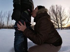 Blowjob in the snow