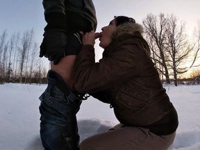 Blowjob in the snow