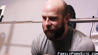 FamilyPornSite.com - Post-workout bareback: hairy dad drills jock stepson