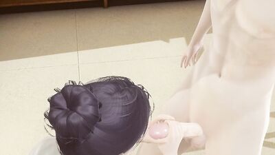 Office babe in hentai cartoon sucks dick like a pro in hot 3D action