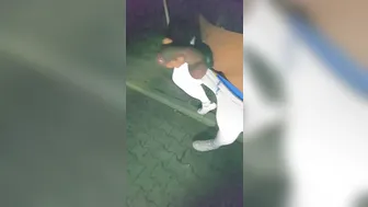 Twink exhibitionist cruising outdoors at night near Berlin highway