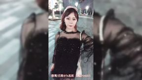 ”Asian Ladyboy is very horny pissing & exhibiting her shaft on the street while”