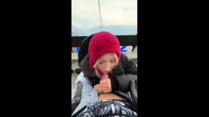 Lena Polanski Sucks Two Cocks On A Ski Lift